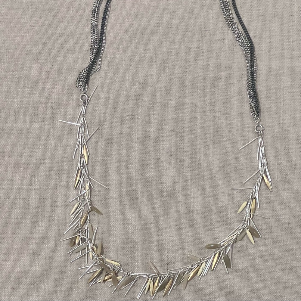 Stella & Dot Freya Fringe necklace  multi strand Mixed Metals - Picture 9 of 10